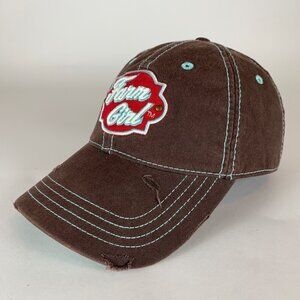 Farm Girl Authentic Brand Womens Brown Relaxed Fit Strapback Hat